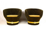 PAIR OF MID CENTURY, ITALY, VELVET LOUNGE CHAIRS, CLUB CHAIRS, 1960 70