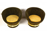 PAIR OF MID CENTURY, ITALY, VELVET LOUNGE CHAIRS, CLUB CHAIRS, 1960 70