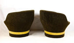 PAIR OF MID CENTURY, ITALY, VELVET LOUNGE CHAIRS, CLUB CHAIRS, 1960 70