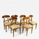 19TH CENTURY, AUSTRIA, BIEDERMEIER NUTWOOD, SHOVEL DINING CHAIRS, SET OF 6