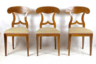 19TH CENTURY, AUSTRIA, BIEDERMEIER NUTWOOD, SHOVEL DINING CHAIRS, SET OF 6