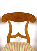 19TH CENTURY, AUSTRIA, BIEDERMEIER NUTWOOD, SHOVEL DINING CHAIRS, SET OF 6