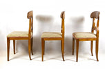 19TH CENTURY, AUSTRIA, BIEDERMEIER NUTWOOD, SHOVEL DINING CHAIRS, SET OF 6