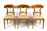 19TH CENTURY, AUSTRIA, BIEDERMEIER NUTWOOD, SHOVEL DINING CHAIRS, SET OF 6