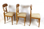 19TH CENTURY, AUSTRIA, BIEDERMEIER NUTWOOD, SHOVEL DINING CHAIRS, SET OF 6