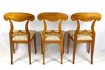 19TH CENTURY, AUSTRIA, BIEDERMEIER NUTWOOD, SHOVEL DINING CHAIRS, SET OF 6