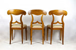 19TH CENTURY, AUSTRIA, BIEDERMEIER NUTWOOD, SHOVEL DINING CHAIRS, SET OF 6