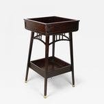 20TH CENTURY, ART NOUVEAU, BEECHWOOD PEDESTAL, FLOWER TUB, MAHOGANY, CA. 1905