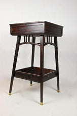 20TH CENTURY, ART NOUVEAU, BEECHWOOD PEDESTAL, FLOWER TUB, MAHOGANY, CA. 1905