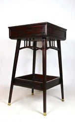 20TH CENTURY, ART NOUVEAU, BEECHWOOD PEDESTAL, FLOWER TUB, MAHOGANY, CA. 1905