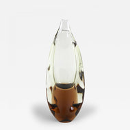 MURANO GLASS, AMBERCOLORED, BROWN, VASE, MID CENTURY, ITALY, 1960/70