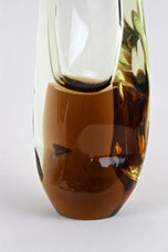 MURANO GLASS, AMBERCOLORED, BROWN, VASE, MID CENTURY, ITALY, 1960/70
