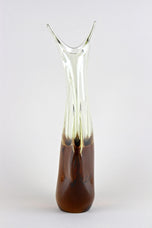 MURANO GLASS, AMBERCOLORED, BROWN, VASE, MID CENTURY, ITALY, 1960/70
