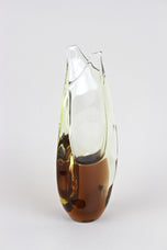 MURANO GLASS, AMBERCOLORED, BROWN, VASE, MID CENTURY, ITALY, 1960/70