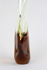 MURANO GLASS, AMBERCOLORED, BROWN, VASE, MID CENTURY, ITALY, 1960/70