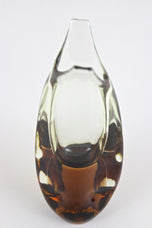 MURANO GLASS, AMBERCOLORED, BROWN, VASE, MID CENTURY, ITALY, 1960/70
