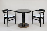PAIR OF BLACK ARMCHAIRS, WHITE LEATHER, THONET, AUSTRIA, 1980