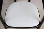 PAIR OF BLACK ARMCHAIRS, WHITE LEATHER, THONET, AUSTRIA, 1980