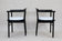 PAIR OF BLACK ARMCHAIRS, WHITE LEATHER, THONET, AUSTRIA, 1980