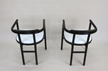 PAIR OF BLACK ARMCHAIRS, WHITE LEATHER, THONET, AUSTRIA, 1980