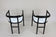 PAIR OF BLACK ARMCHAIRS, WHITE LEATHER, THONET, AUSTRIA, 1980