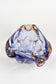 MID CENTURY, ITALY, MURANO GLASS BOWL, BLUE, AMBER, 1960