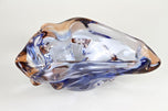 MID CENTURY, ITALY, MURANO GLASS BOWL, BLUE, AMBER, 1960