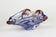 MID CENTURY, ITALY, MURANO GLASS BOWL, BLUE, AMBER, 1960