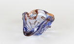 MID CENTURY, ITALY, MURANO GLASS BOWL, BLUE, AMBER, 1960
