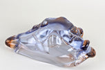 MID CENTURY, ITALY, MURANO GLASS BOWL, BLUE, AMBER, 1960