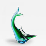 MID CENTURY, ITALY, MURANO GLASS FISH, BLUE, GREEN