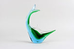 MID CENTURY, ITALY, MURANO GLASS FISH, BLUE, GREEN