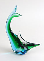 MID CENTURY, ITALY, MURANO GLASS FISH, BLUE, GREEN