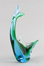 MID CENTURY, ITALY, MURANO GLASS FISH, BLUE, GREEN