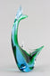 MID CENTURY, ITALY, MURANO GLASS FISH, BLUE, GREEN
