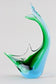 MID CENTURY, ITALY, MURANO GLASS FISH, BLUE, GREEN
