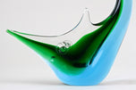 MID CENTURY, ITALY, MURANO GLASS FISH, BLUE, GREEN