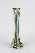 MURANO GLASS VASE, EARLY 20TH CENTURY, ITALY, GOLD ACCENTS