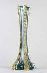 MURANO GLASS VASE, EARLY 20TH CENTURY, ITALY, GOLD ACCENTS