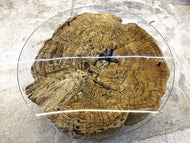 MODERN, ORGANIC, DRIFTWOOD SOFA, COFFEE TABLE, GLASS