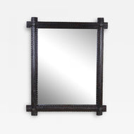 TRAMP ART, RUSTIC, WALL MIRROR, AUSTRIA, 1880