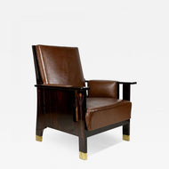 ART NOUVEAU, 20TH CENTURY, PALISANDER ARMCHAIR, MOTHER OF PEARL, AUSTRIA, CA 1905