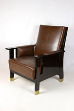 ART NOUVEAU, 20TH CENTURY, PALISANDER ARMCHAIR, MOTHER OF PEARL, AUSTRIA, CA 1905