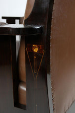 ART NOUVEAU, 20TH CENTURY, PALISANDER ARMCHAIR, MOTHER OF PEARL, AUSTRIA, CA 1905