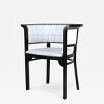 BLACK THONET ARMCHAIR, WHITE LEATHER, MARCEL KAMMERER, 1980