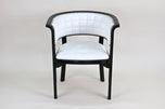 BLACK THONET ARMCHAIR, WHITE LEATHER, MARCEL KAMMERER, 1980