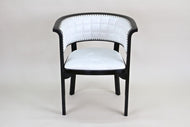 BLACK THONET ARMCHAIR, WHITE LEATHER, MARCEL KAMMERER, 1980