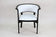 BLACK THONET ARMCHAIR, WHITE LEATHER, MARCEL KAMMERER, 1980