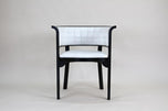 BLACK THONET ARMCHAIR, WHITE LEATHER, MARCEL KAMMERER, 1980