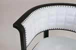 BLACK THONET ARMCHAIR, WHITE LEATHER, MARCEL KAMMERER, 1980